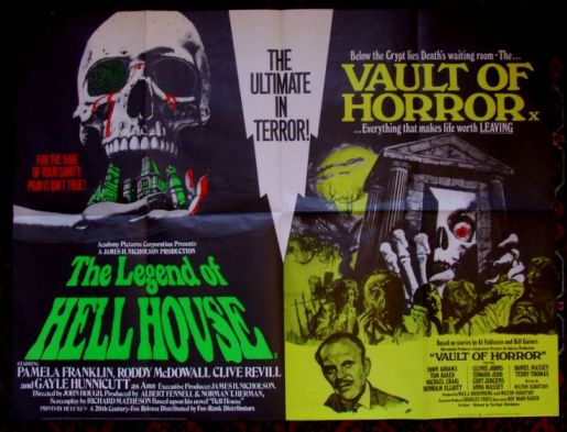 legend of hell house + vault of horror british quad poster